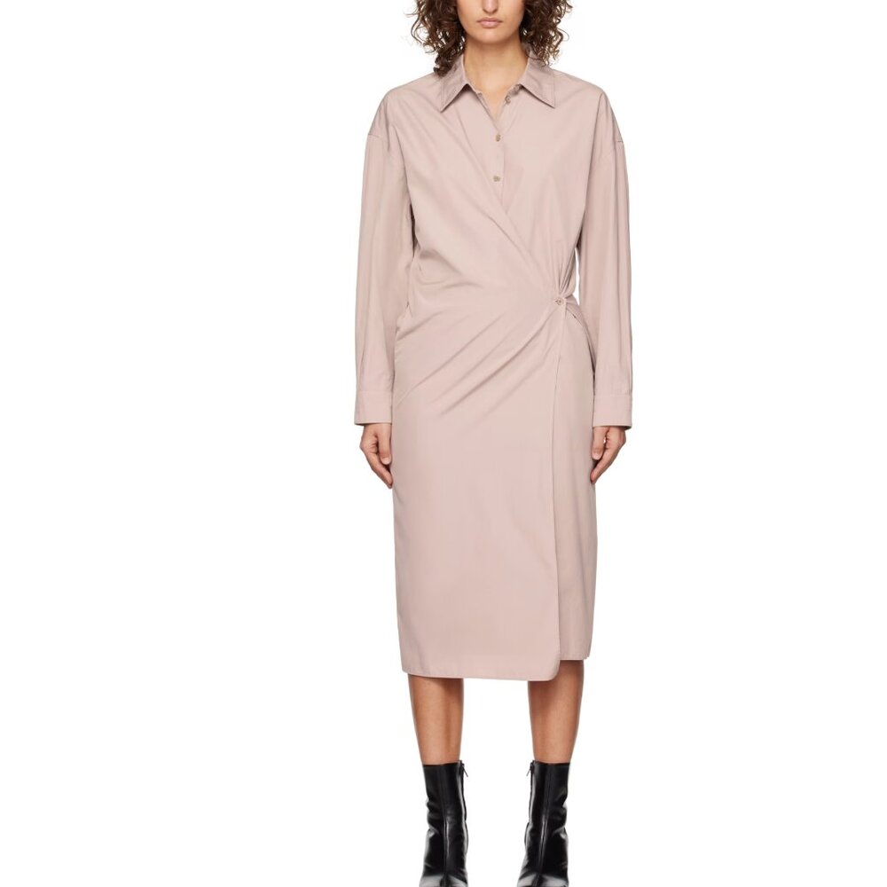 LEMAIRE Peach Twisted Midi Dress Size 38